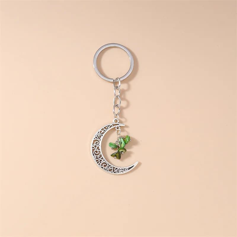 Porte-clés lune mignon pour voiture, pendentif de sac à main pour femmes et hommes, accessoires, bij