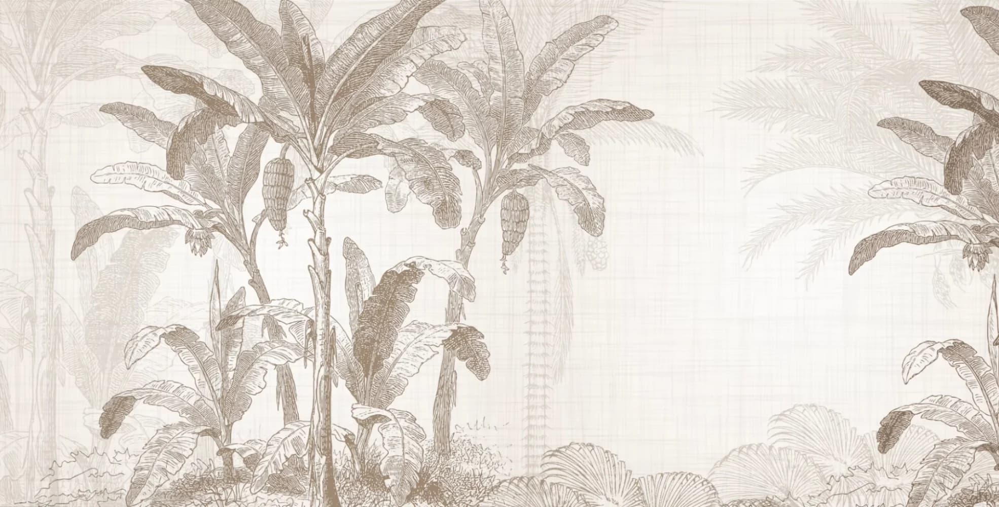 Papier peint mural sur mesure, peint à la main, style vintage, jungle, bananier, palmier, pour salon