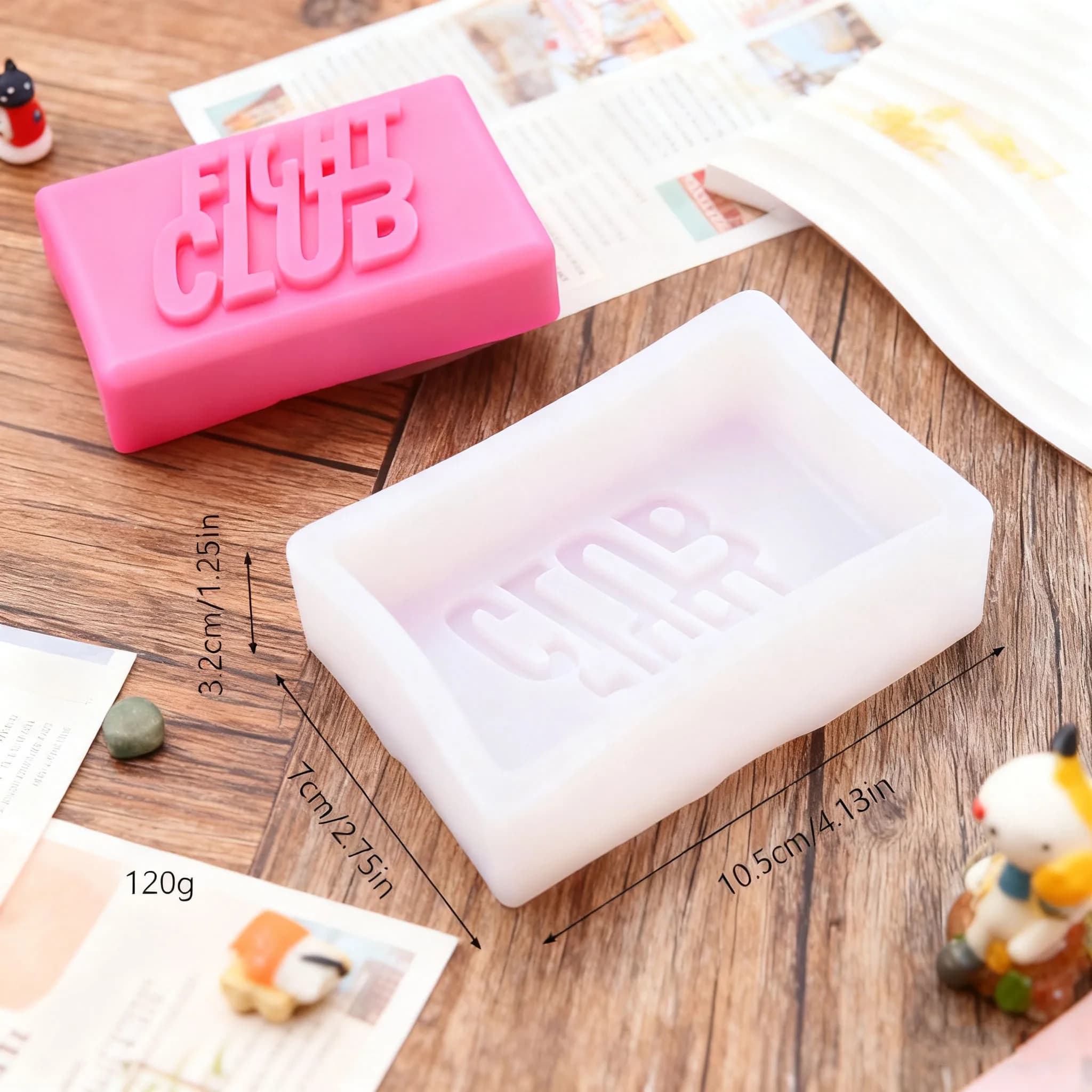 Moule à savon en Silicone avec lettres anglaises carrées/cœurs, Kit de cuisson de gâteaux au chocola