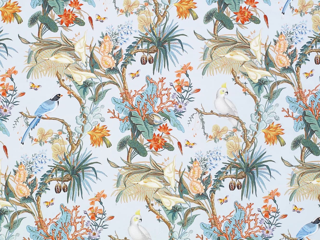 Papier peint mural personnalisé Asie du Sud-Est, feuilles, fleurs et oiseaux, décoration intérieure,