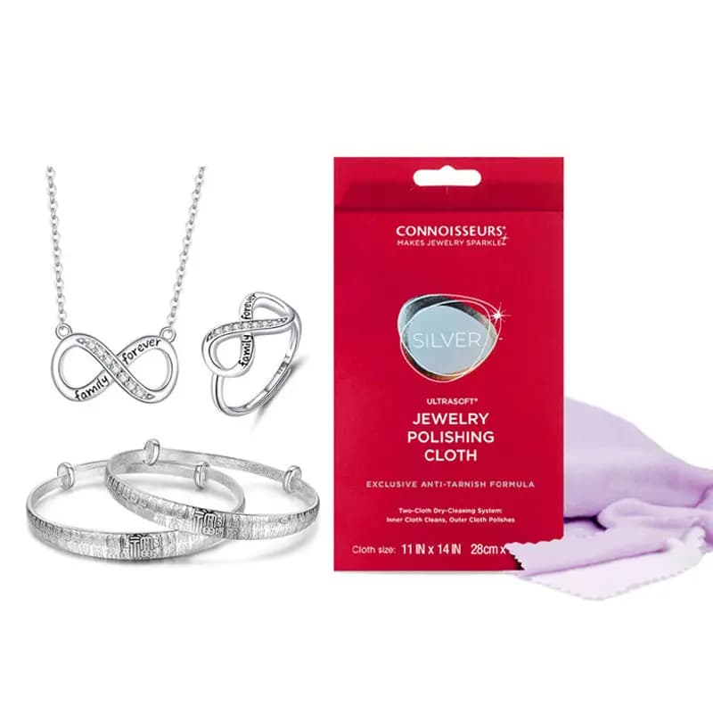 Connoisseurs propres et tampons bijoux en argent polissage vêtements collier bague ternissement supp