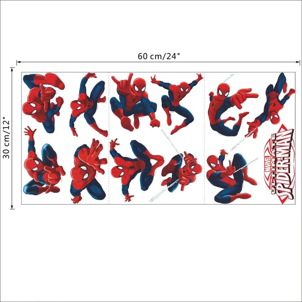 Autocollants muraux Spiderman DIY, super-héros de dessins animés, décorations auto-adhésives pour ch