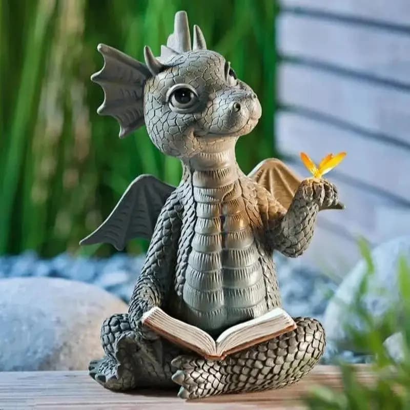 Sculptures en forme de Dragon en résine, Sculpture de pelouse géante, fantaisie gothique, figurine d