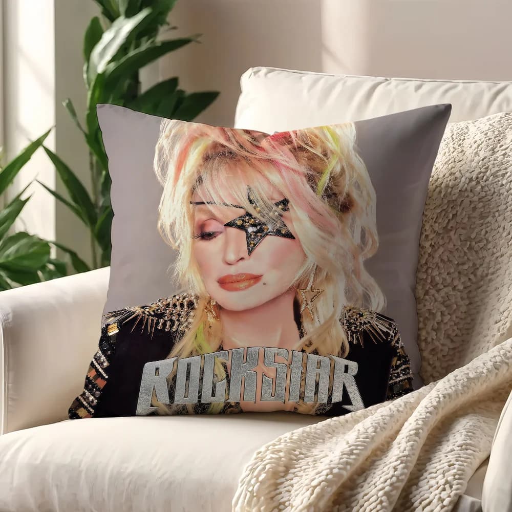 Housse de coussin Singer D-Dolly P-Parton, pour oreiller, impression, décoration de canapé, maison, 