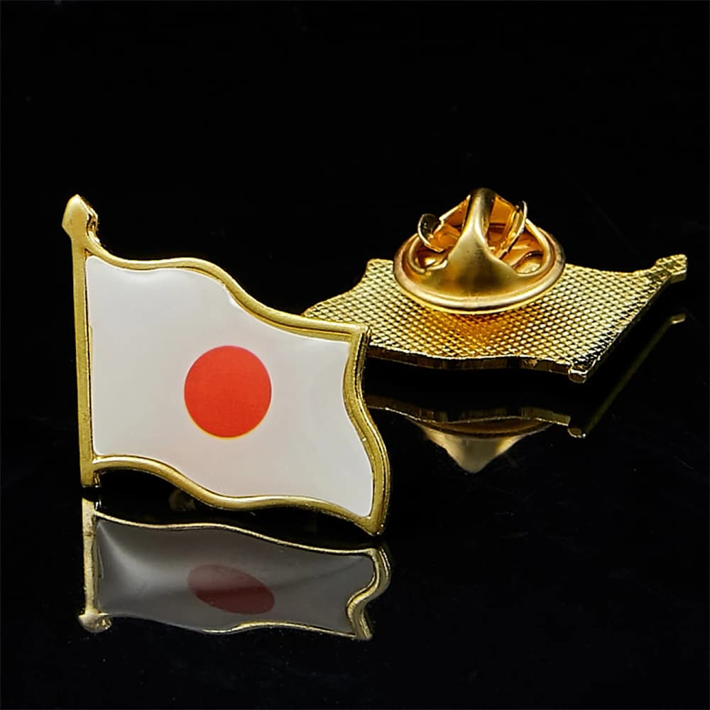 Épinglette drapeau national du Japon, accessoire pour sac à dos, vêtements, costumes, pince à cravat