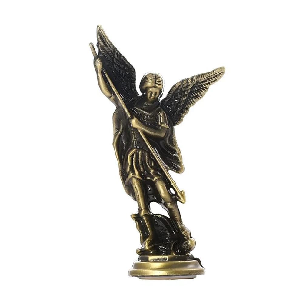 Figurine chrétienne Saint Michel, l'archange vainquant Satan, statues de gardiens en alliage de zinc