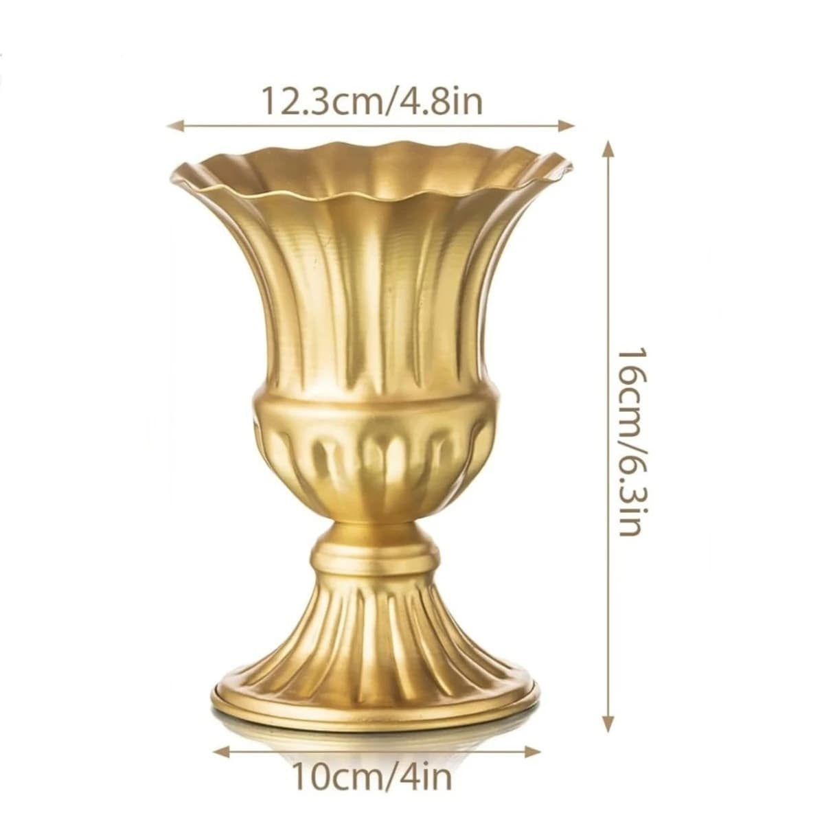 Vase trophée doré vintage pour centres de table de mariage, support floral en métal de 23 cm, pot de
