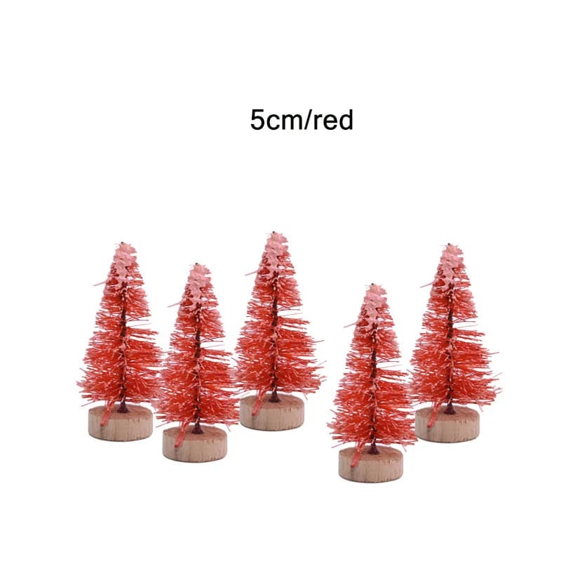 30 pièces Mini arbre de noël décoratif bricolage Mini arbre de noël artificiel père noël neige décor