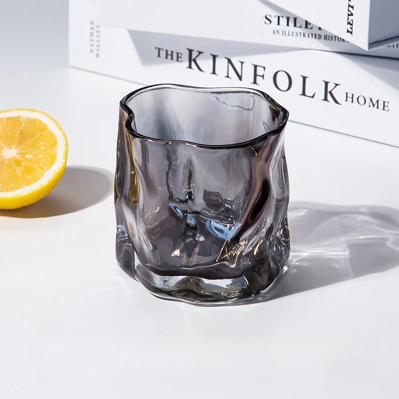 Verre à vin transparent irrégulier unique, verre à whisky, verres à boire pour la maison, tasse de b