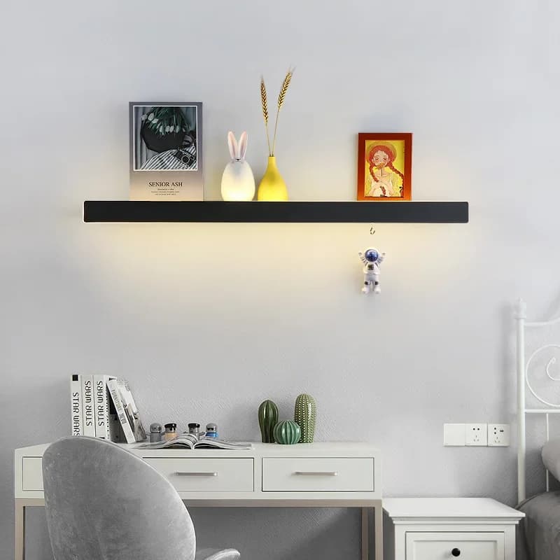Chambre tête de lit étagère applique murale nordique moderne Simple longue bande salon décor à la ma