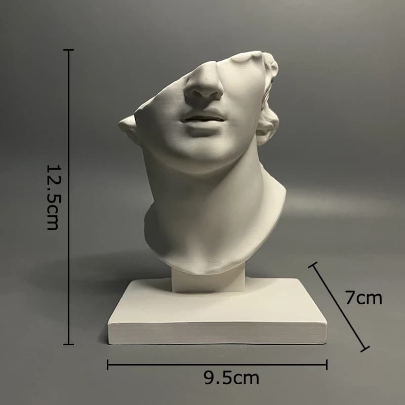 Statue en plâtre créative demi-tête, décoration de bureau, ornements d'art, personnages romains, Scu