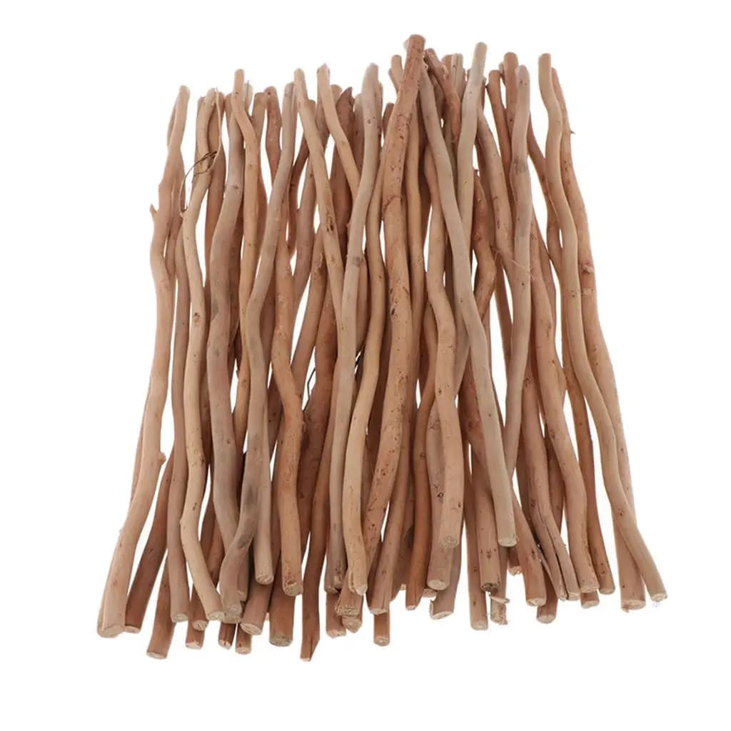 Ensemble de 50 bâtons de branches en bois naturel, bois flotté pour bricolage, artisanat, branche d'