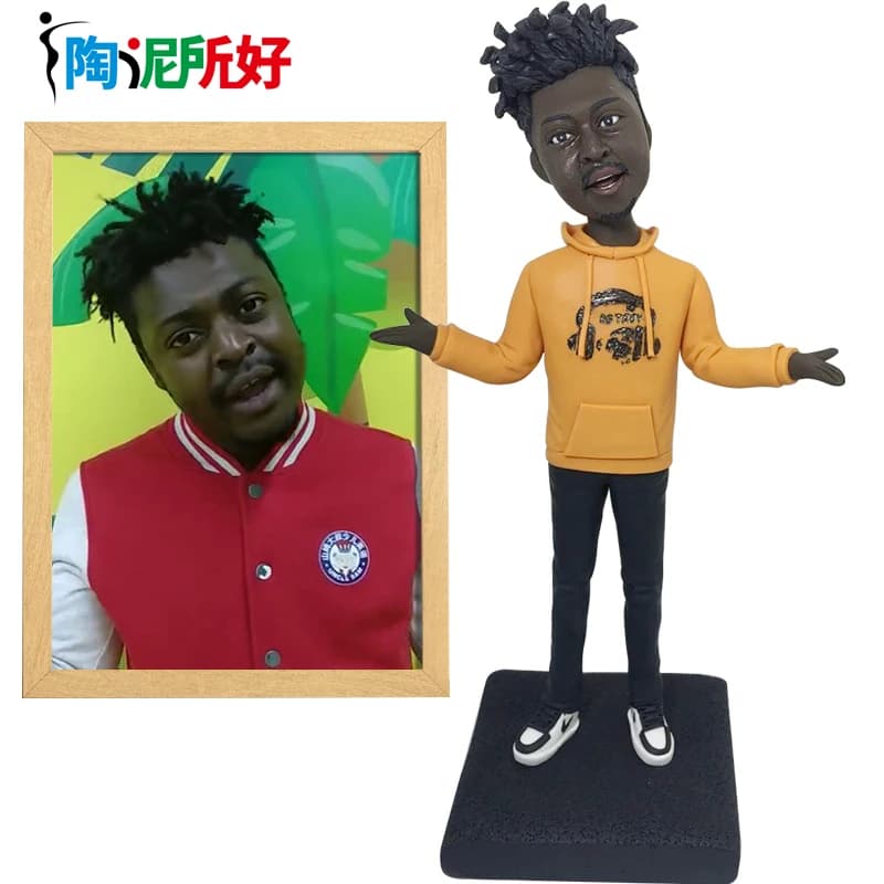 Statue Bobbleheads personnalisée, cadeaux d'anniversaire personnalisés pour hommes, patron papa garç