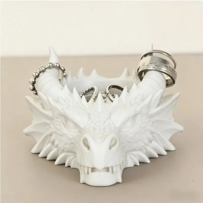 Décoration de bureau tête de dragon gothique, organiseur de bijoux série Dark, ornement pour la mais