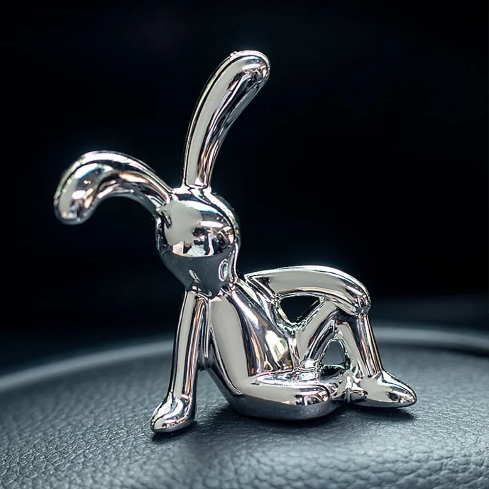 Ornements décoratifs de lapin à longues oreilles, décor de console centrale de dessin animé, placage