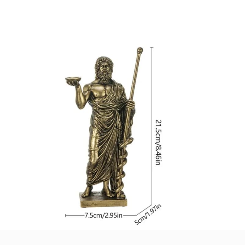 ERMAKOVA-Sculpture de Dieu Médical Grec Asclépius en Résine, Statue de Décoration de Bureau, Ornemen