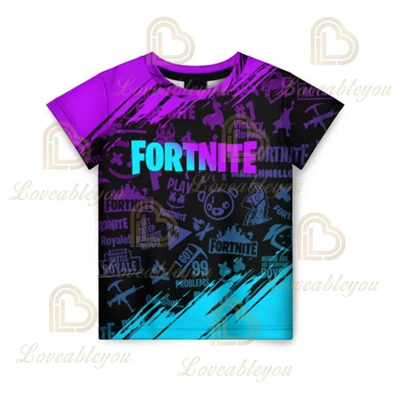 Battle Royale 3D Fortnite T-shirt t-shirts hommes et femmes garçons filles victoire dessin animé hau