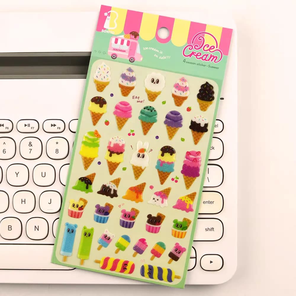 Autocollants colorés en forme de goutte de glace BONITO pour scrapbooking, décoration de journal, pa