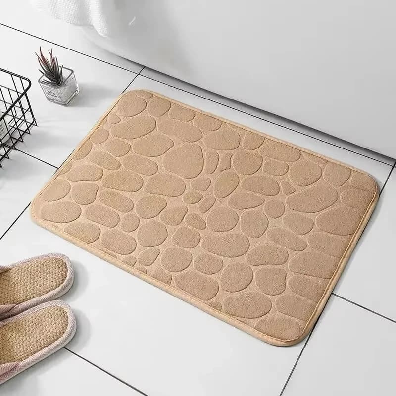 Tapis en velours gaufré en mousse à mémoire de forme, 1 pièce, antidérapant, pour salle de bain, sal