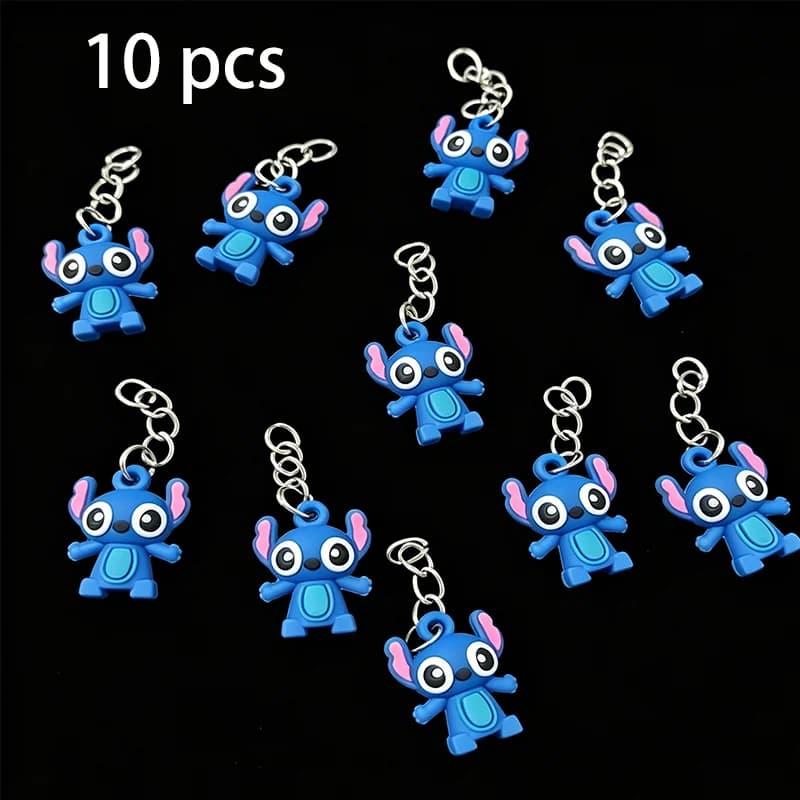 10 porte-clés Disney Stitch, accessoires pour porte-clés, adaptés aux travaux manuels, sac d'accesso