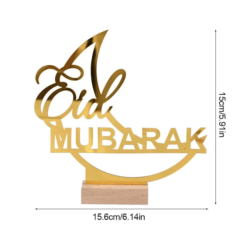 Ornement en acrylique Ramadan Mubarak 2026, décoration Eid Mubarak Ramadan Kareem pour la maison, dé