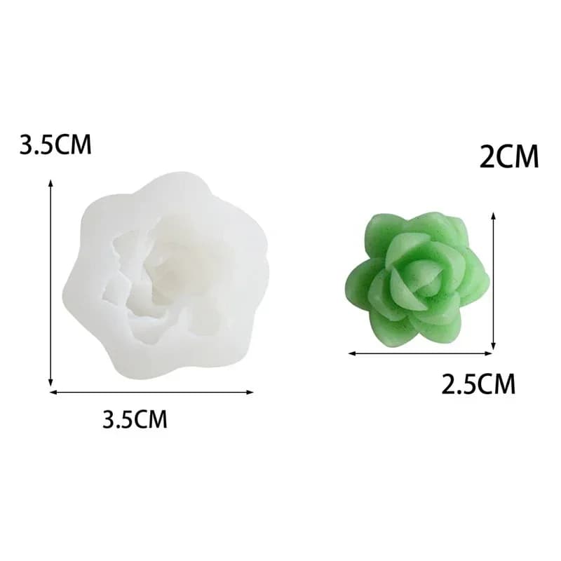 Plante succulente DIY Simulation Cantum Silicone Moule, Fleur mignonne, Bougie parfumée, Plâtre arom