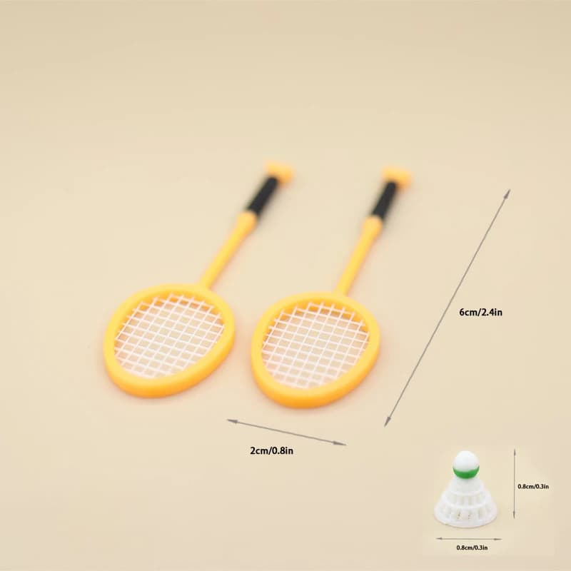 1/12 maison de poupée Simulation Mini raquette de Badminton ensemble maison de poupée scène de sport