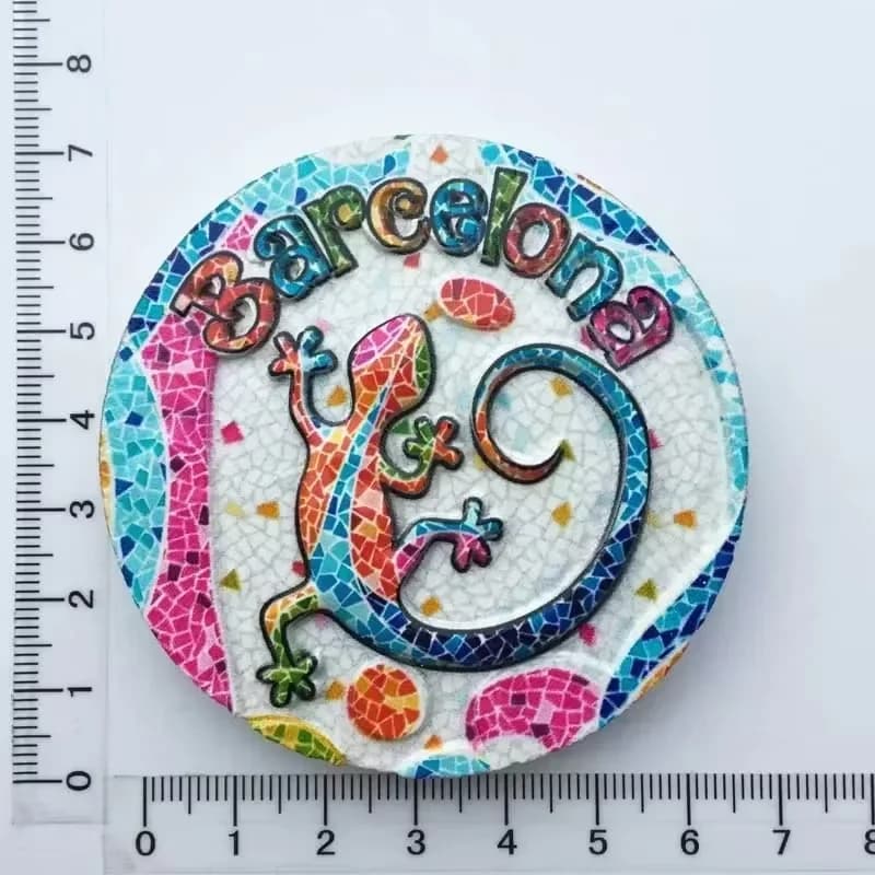 Barcelone, Espagne mosaïque tourisme commémoratif artisanat décoratif aimant de réfrigérateur magnét