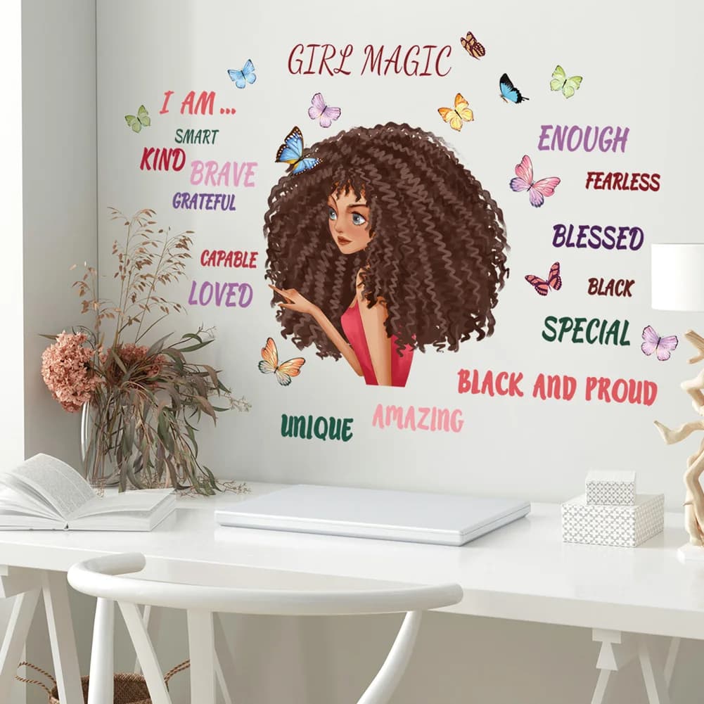 Autocollant Mural de Personnalité de Dessin Animé pour Fille, Décoration de Fond de Chambre à Couche