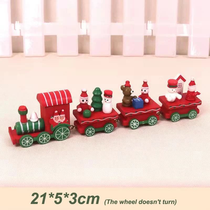 Décor de Train de noël en bois, ensemble de 4 chariots, ornement d'arbre de noël de table pour la ma
