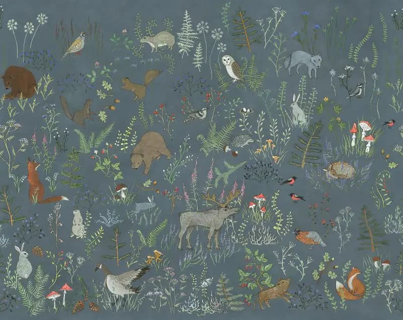 Papier peint américain floral animal personnalisé pour chambre d'enfants chambre nordique garçons et