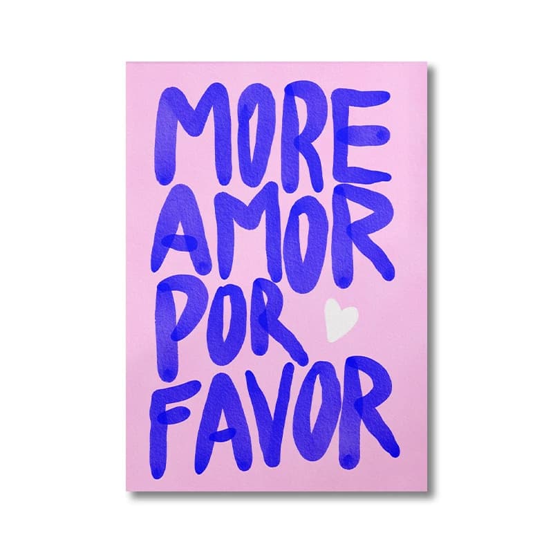 Affiche maximaliste plus Amor Por faveur impression mur Art soleil moderne éclétique mur Art affiche