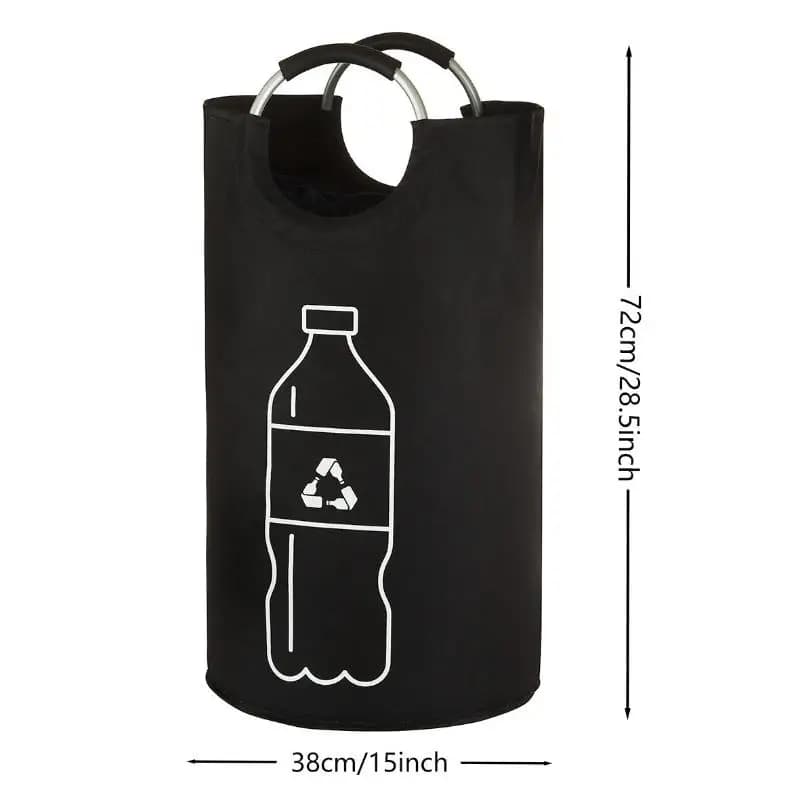 ♥ Sac de rangement de bouteilles Recyclable avec poignée en aluminium en tissu Oxford, panier à ling