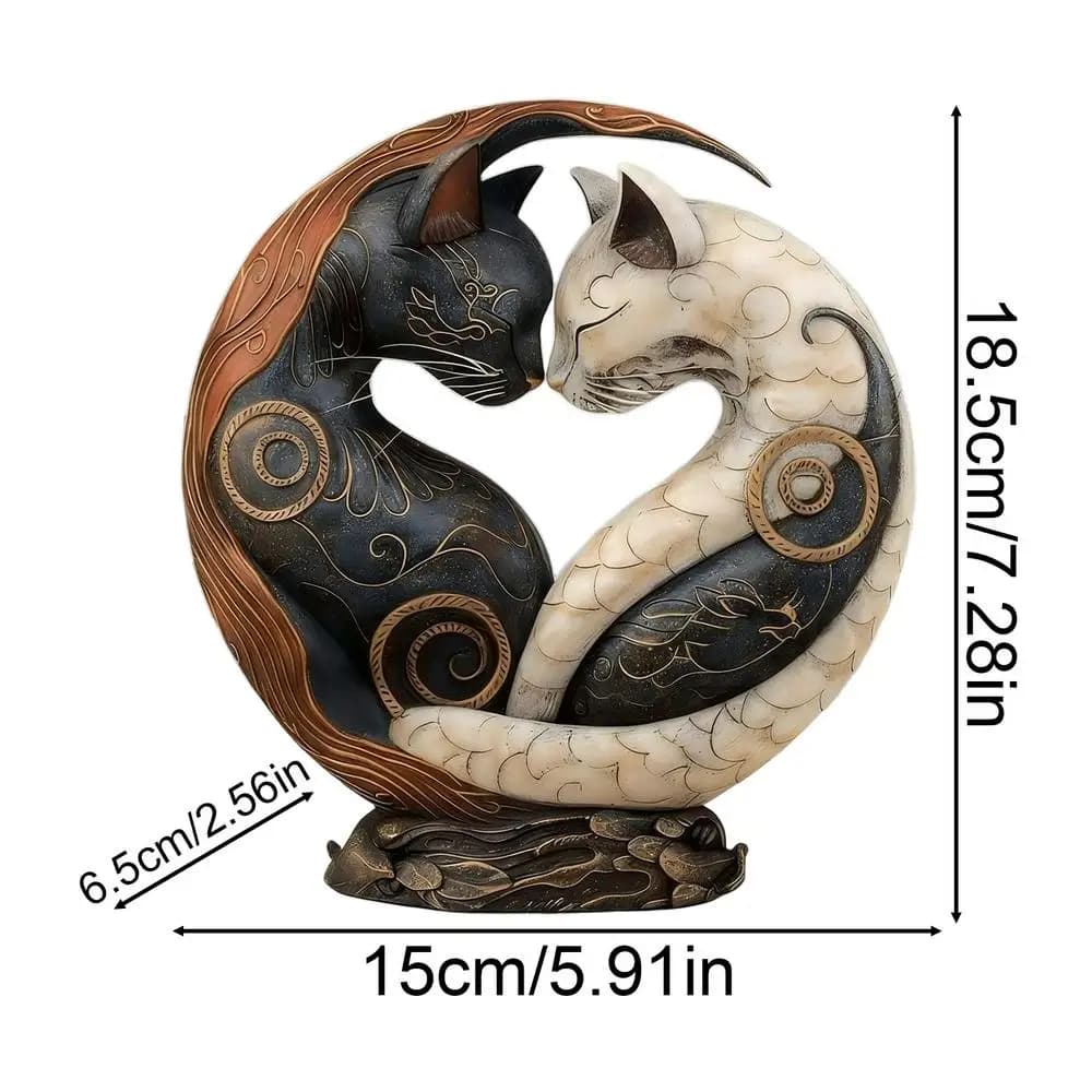 Statue de chat dieu égyptien vintage en résine, figurines de chats blancs et noirs, ornements pour l
