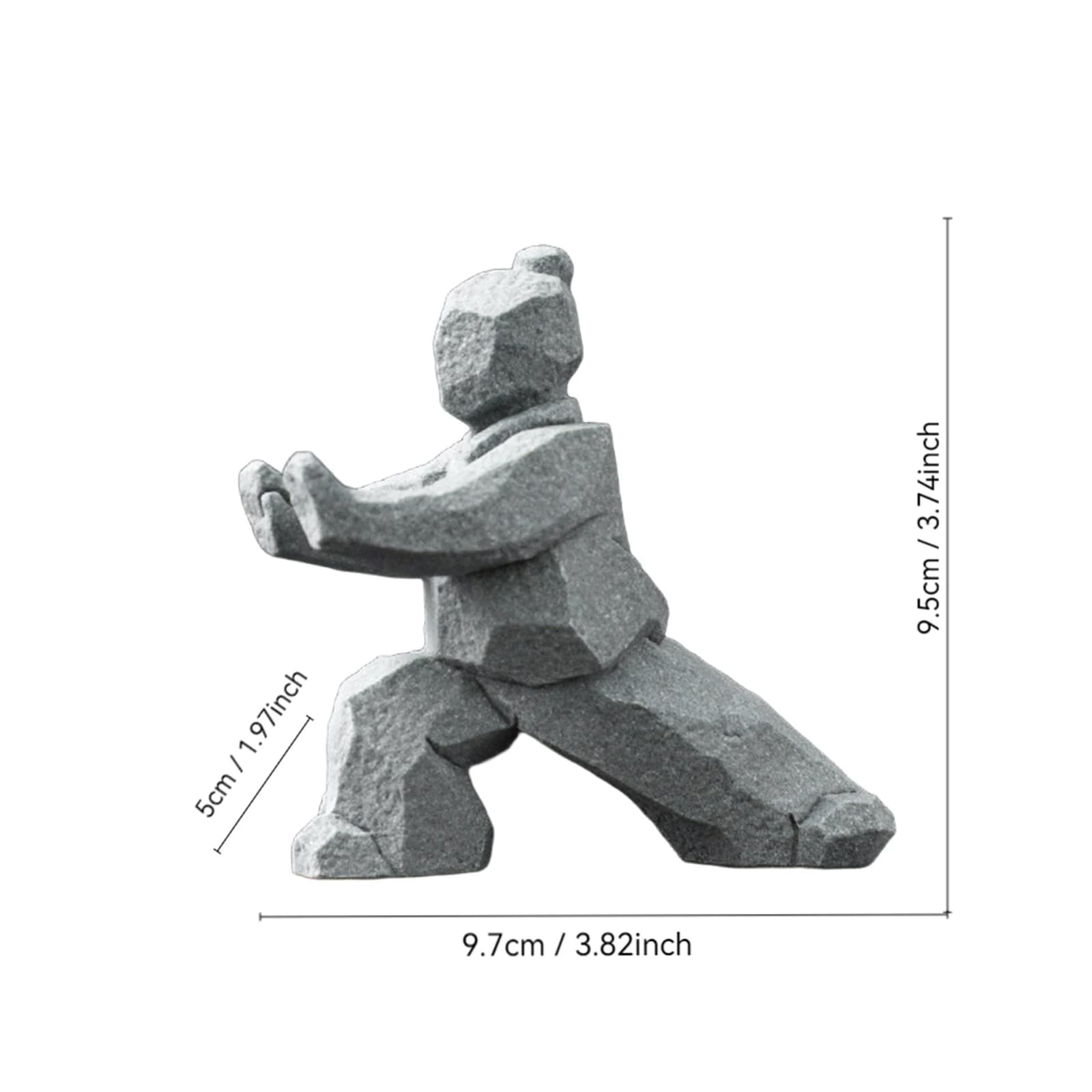 Statue en pierre de Style chinois créatif, Figurine de maître TaiChi, ornement de bonsaï de jardin A