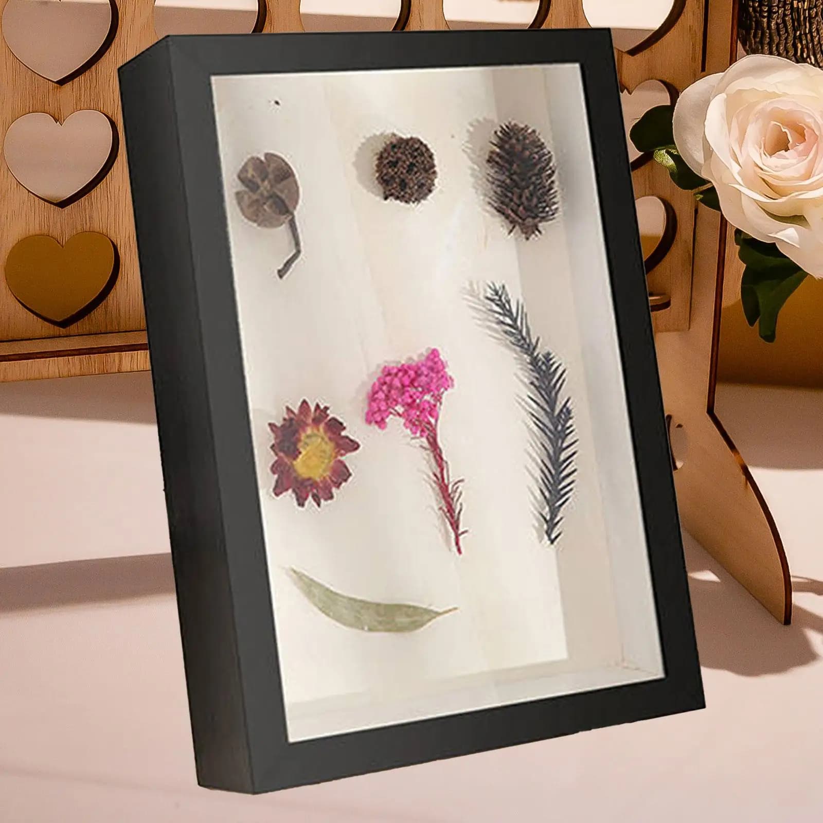 Cadre de boîte d'ombre bricolage, profondeur intérieure de 5cm, mur et brittop, présentoir pour gére