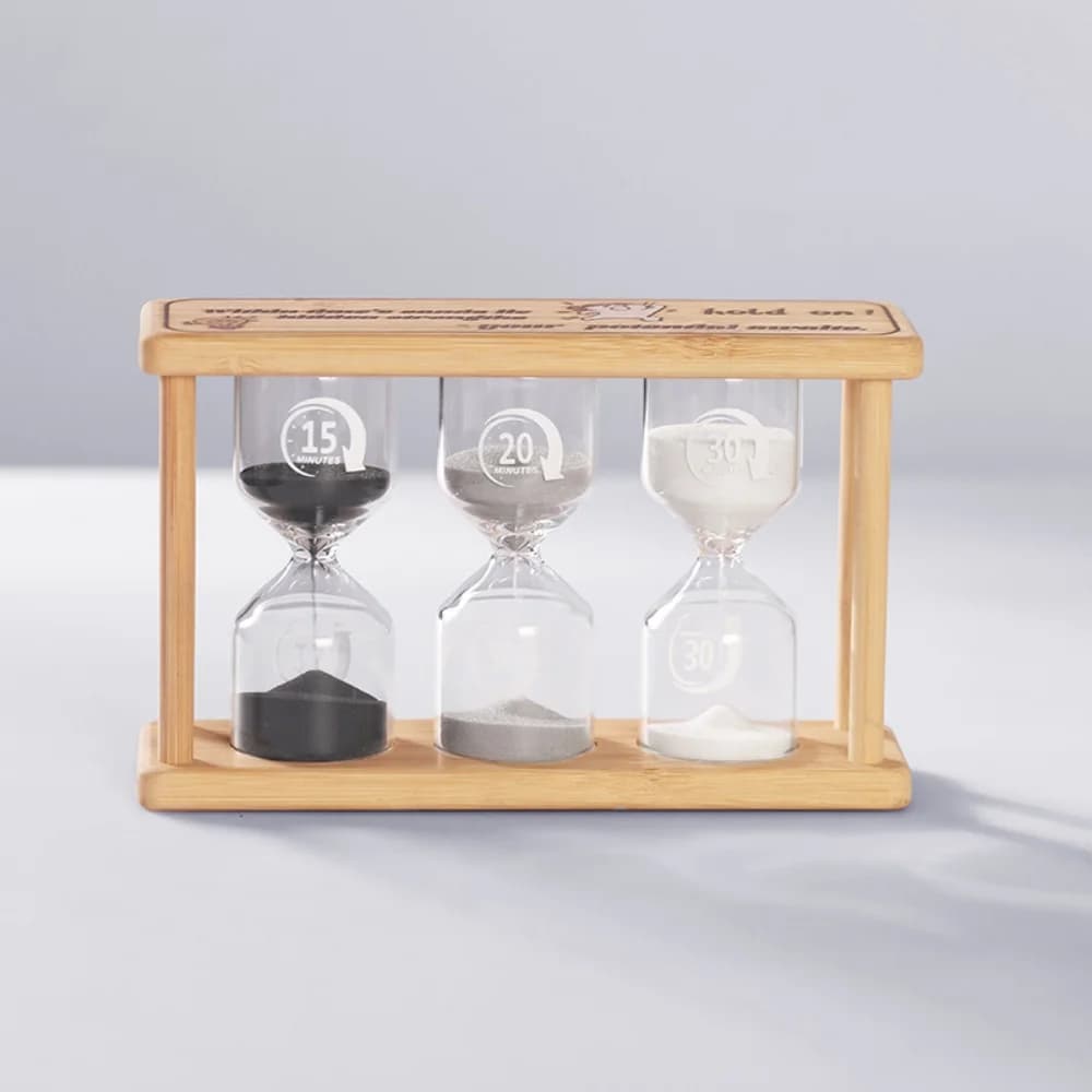 Minuterie sablier en bois 3 en 1, 3/5/10/15/20/30 minutes, horloge, minuterie de sable, cadeau de no