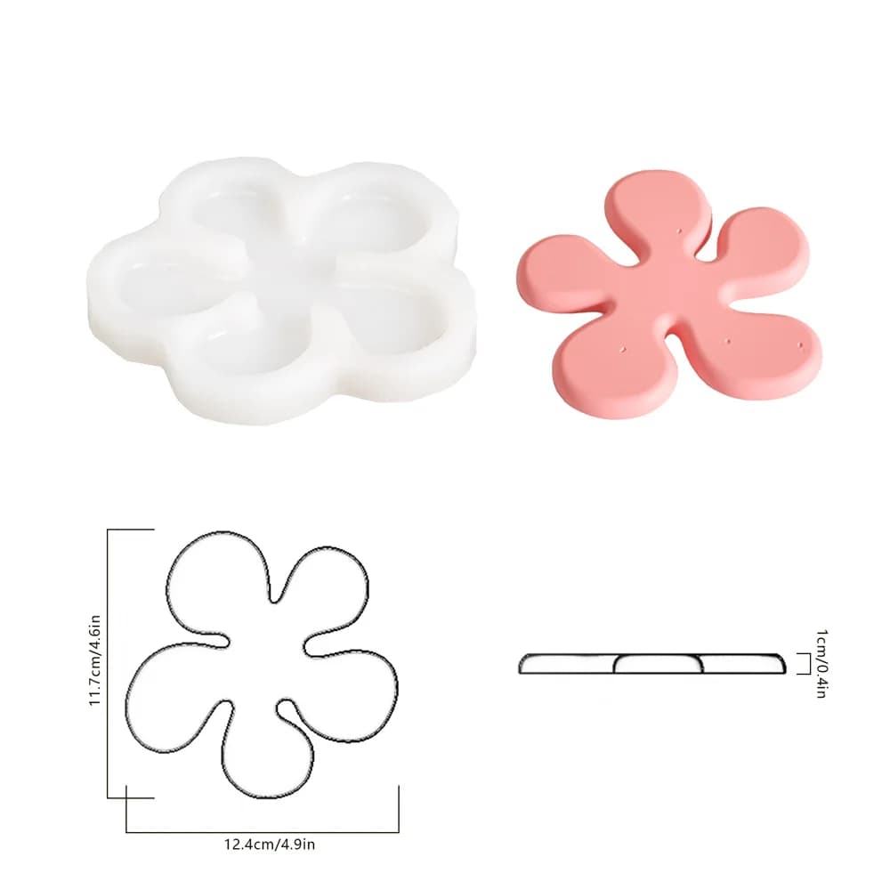 Jesmonite – moule de dessous de verre en Silicone, pour bricolage, plateau de bijoux en béton, pour 