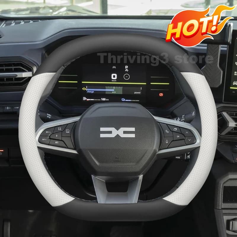 Housse de volant de voiture en cuir pour Dacia Duster Hybrid 2024-2026, housses pour l'intérieur de 