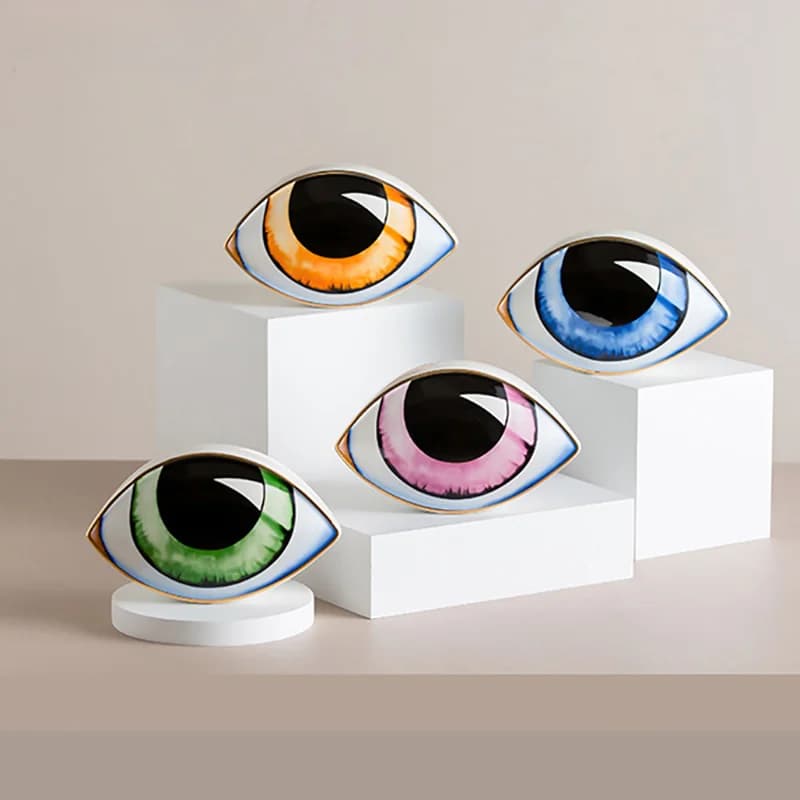 Oeil du diable en céramique de Style nordique, décoration de maison, ornement abstrait, Sculpture, S
