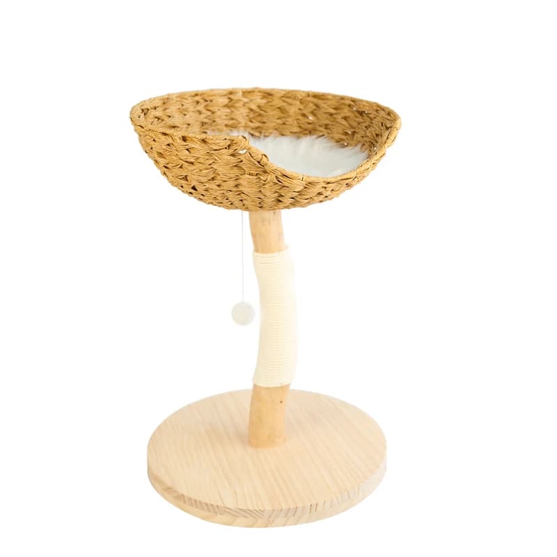 Cadre d'escalade pour animaux de compagnie, arbre pour chat, petit appartement, bois massif, rotin, 