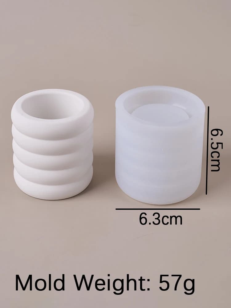 Pot à anneaux cylindriques en Silicone, moule en béton fait à la main, boîte de rangement de tasse d