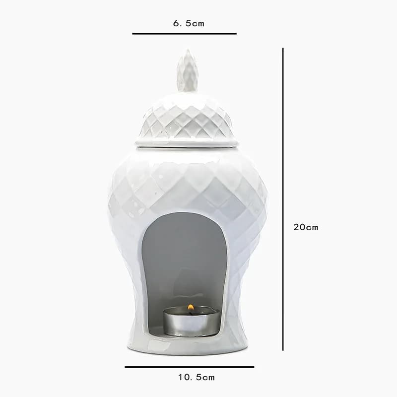 Lampe de poêle d'aromathérapie en céramique, poêle d'avertissement d'encens, lampe à bougie domestiq