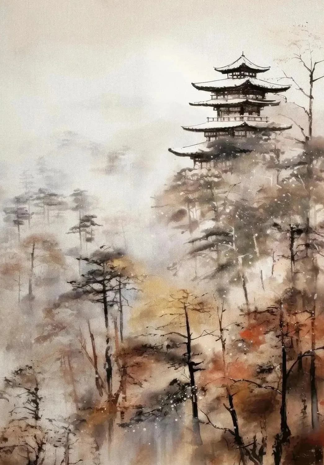 Affiche de paysage chinois paisible Zen, imprimés d'oiseaux, nature morte, peinture sur toile, Art m