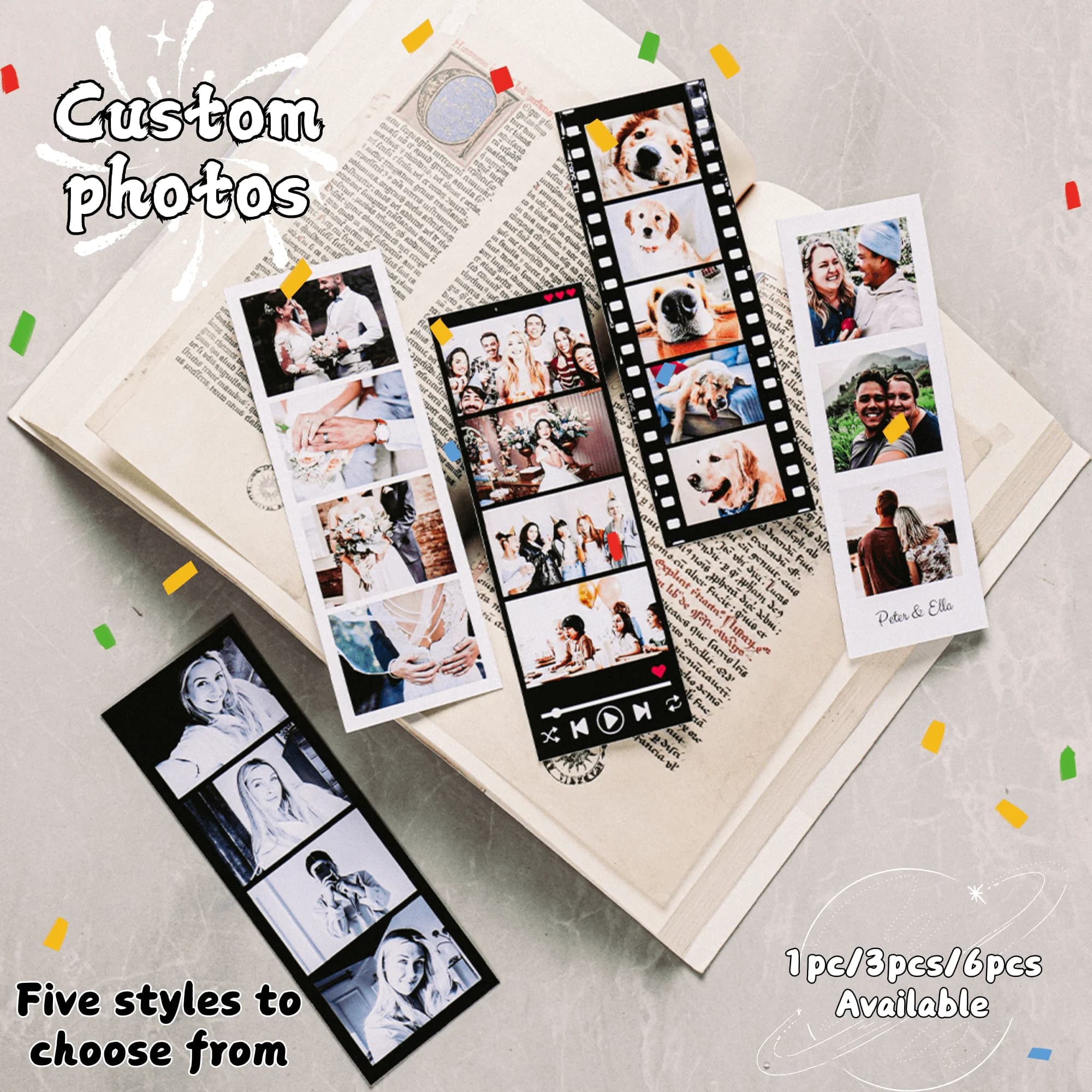 1/3/6 pièces disponibles, impressions de cabine photo personnalisées, cadeaux photos de couple perso