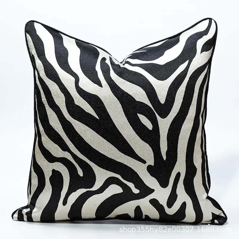 Housse de coussin jacquard de luxe, taie d'oreiller à imprimé zèbre américain pour la maison, le can
