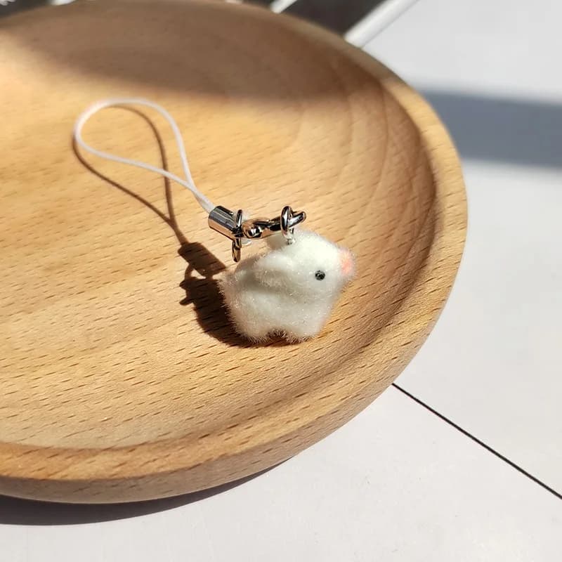 Mini lanière de porte-clés cochon floquée pour femmes et filles, breloque de sac Animal mignon, lani
