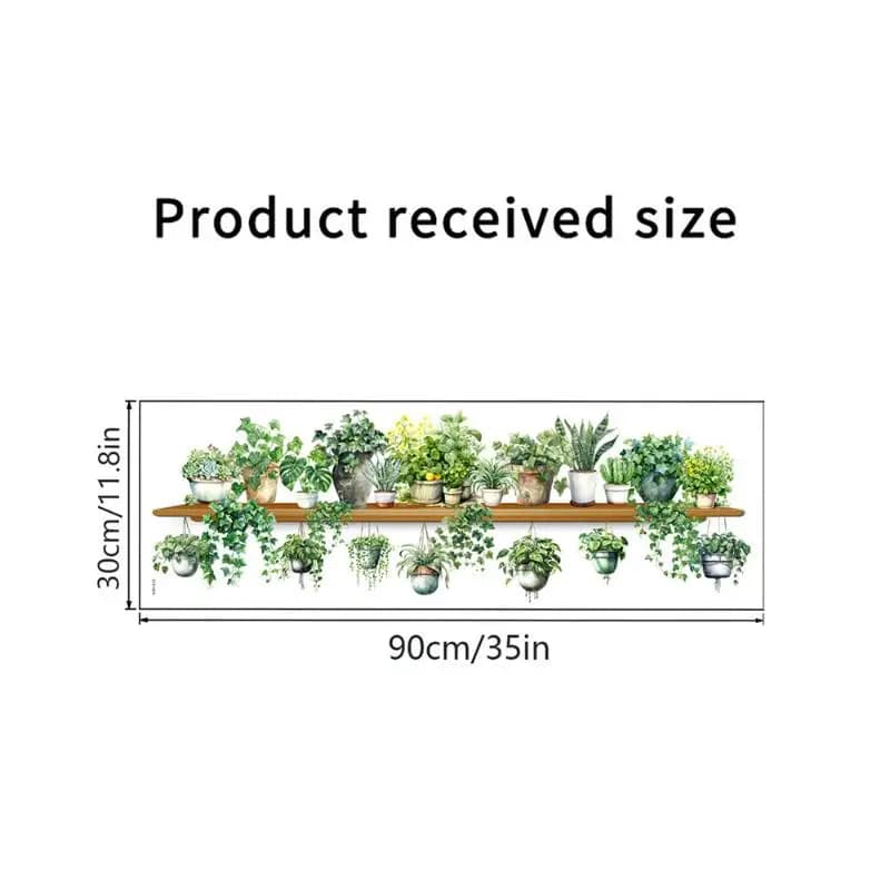 Autocollants muraux HighGreen en forme de feuilles de persil, panier suspendu, embellissement mural