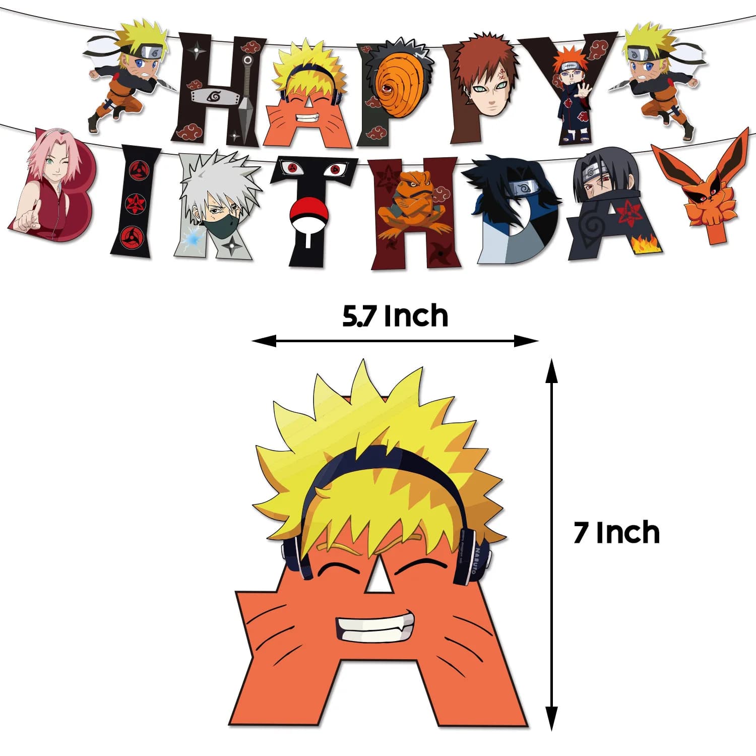 Nouvelles décorations de fête d'anniversaire sur le thème Naruto 2026 : Bannière, Cake Topper, Ballo