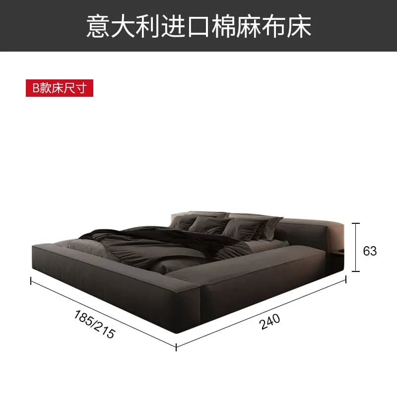 Lit de luxe japonais minimaliste King tables de chevet lit français salon Double Muebles Para dortoi